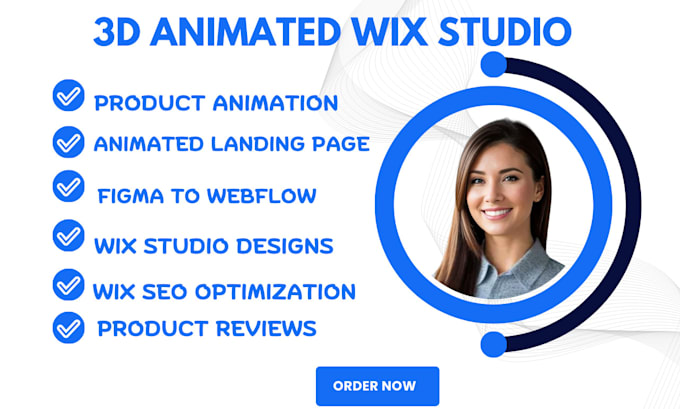 Gig Preview - 3d animated wix studio webflow shopify ecommerce website design wix studio