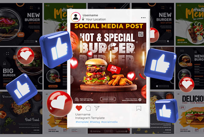 Gig Preview - Design creative social media post templates stunning instagram facebook ads