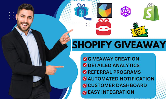 Gig Preview - Setup shopify giveaway viralsweep giveaway ninja pineraffle sweepwidget apps