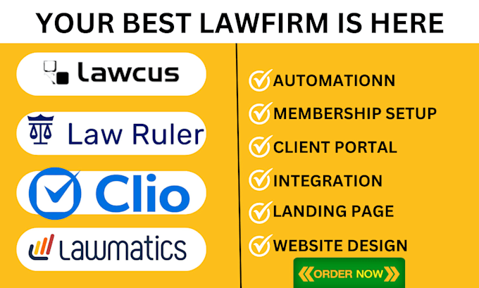 Gig Preview - Do lawfirm clio lawruler lawcus landing page website design integration invoice