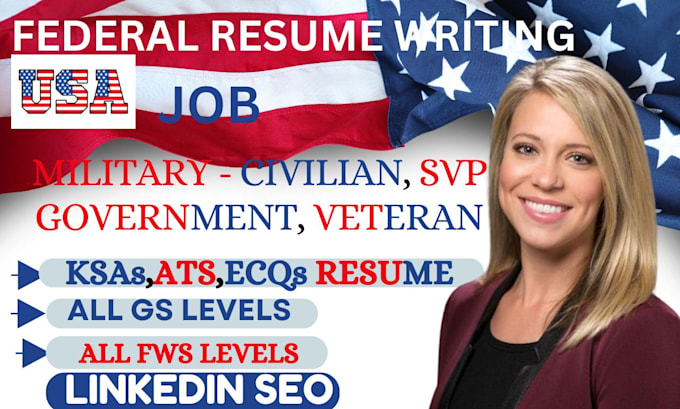 Gig Preview - Write military to civilian resume, cover letter expert, federal resume writing