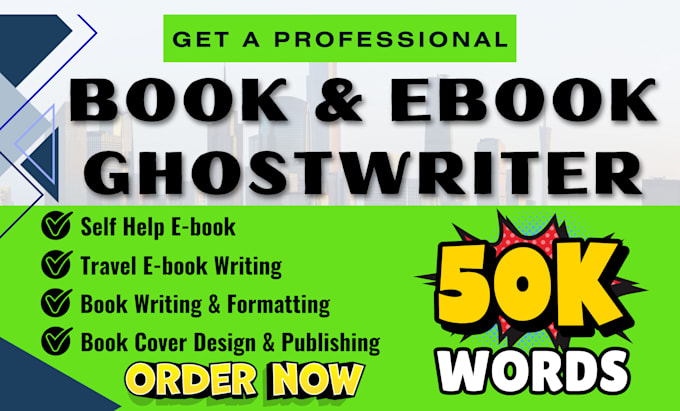 Gig Preview - Ghostwrite 50k ebook writing fiction and non fiction KDP ebook, book formatting