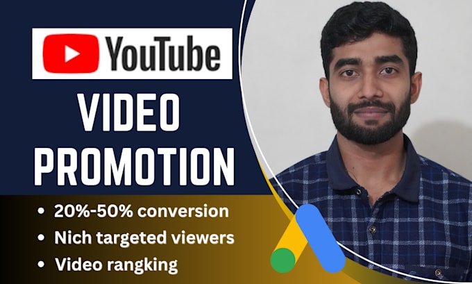 Gig Preview - Do organic youtube video promotion increase video view through google ads