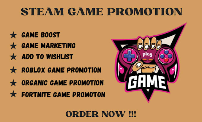 Gig Preview - Do organic steam game promotion, roblox game, video game advertising to gamers