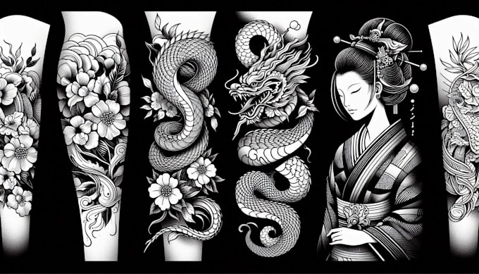 Gig Preview - Create your unique and professional japanese tattoo design