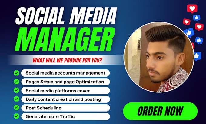 Gig Preview - Be your social media manager and content creator