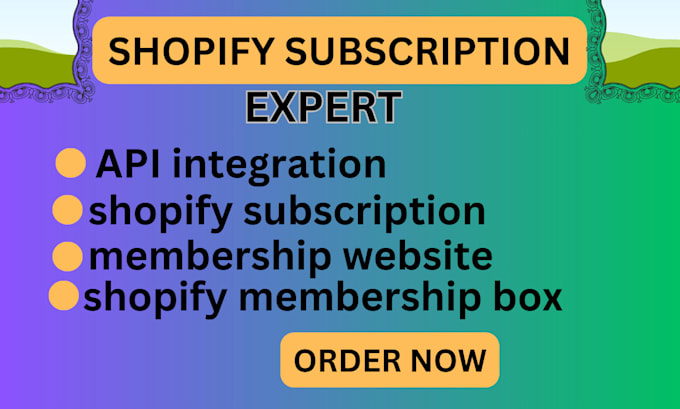 Gig Preview - Setup shopify subscription membership website  with recharge API integration