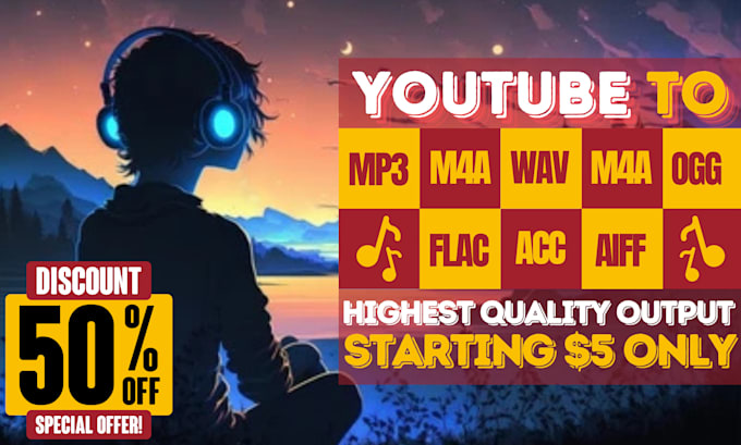 Gig Preview - Convert youtube to HD audio mp3 and other formats