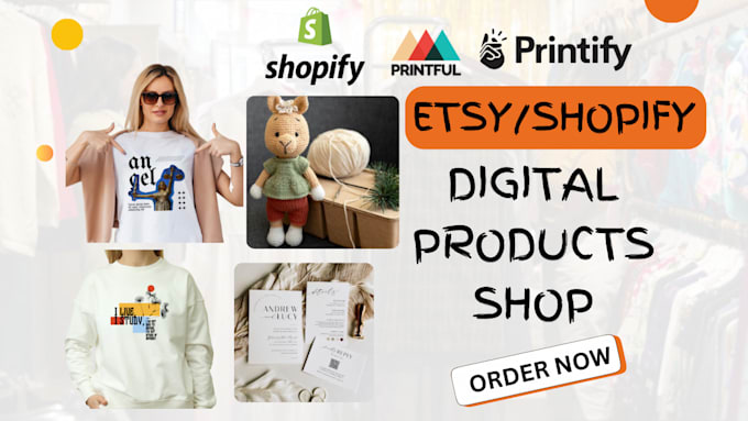 Gig Preview - Do shopify online course website, digital product upload, etsy digital product