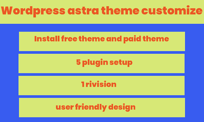 Gig Preview - Create your your website wordpress  astra theme customize