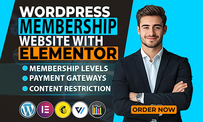 Gig Preview - Build wordpress membership website with elementor