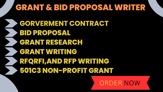 Gig Preview - Do winning government contract bid proposal, rfp,rfq, non profit grant and 501c3