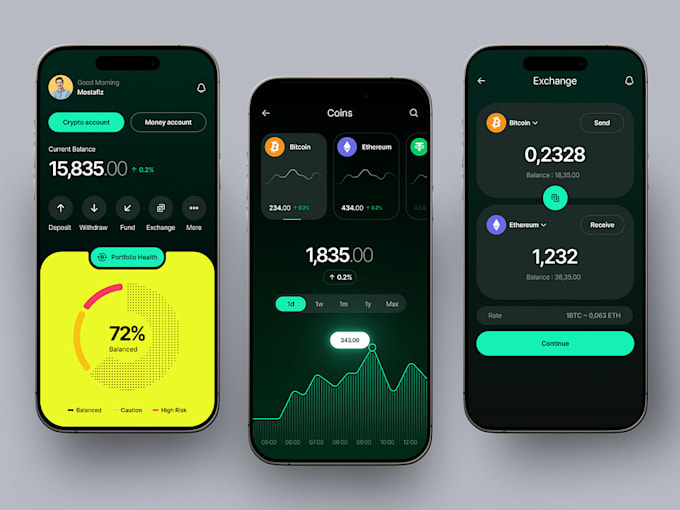 Bestseller - build fintech app crypto trust wallet app payment app web app UI UX design  loan