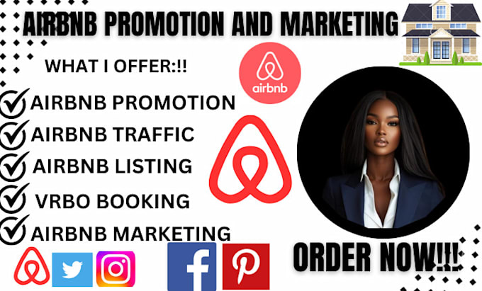 Gig Preview - Do airbnb marketing airbnb promotion airbnb listing airbnb website vrbo listing