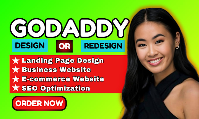 Gig Preview - Design and redesign godaddy website, godaddy for business, domain integration