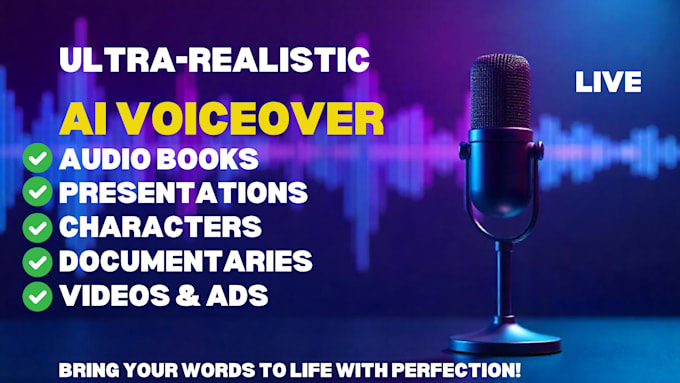 Bestseller - create ultra realistic male and female ai voiceovers