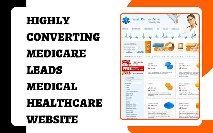 Gig Preview - Generate highly converting medicare leads medical healthcare website