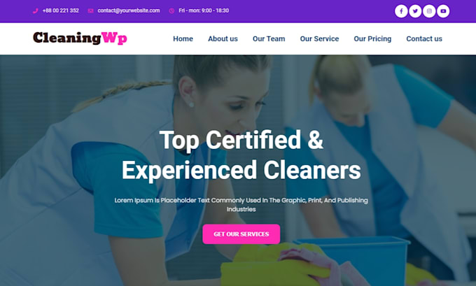 Gig Preview - Cleaning website office cleaning website booking koala booking koala website