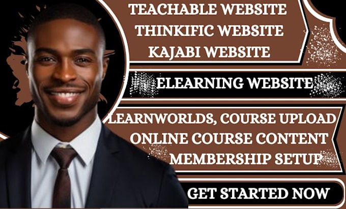 Gig Preview - Design online course website in thinkific, teachable, kajabi, and sales funnel