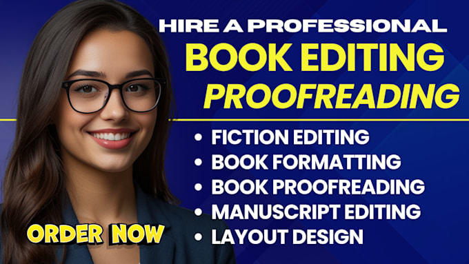 Gig Preview - Be your fiction ebook editing book proofreading book formatting as a book editor