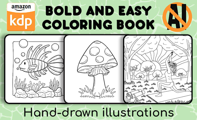 Gig Preview - Draw line art illustrations for bold easy coloring page