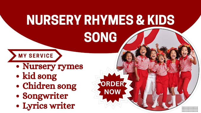 Gig Preview - Ghostwrite your kid song, nursery rhymes, children song, lyrics writer