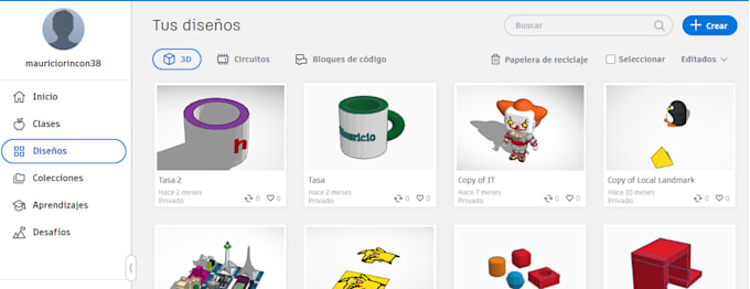 Gig Preview - Crearé proyectos en tinkercad por ti