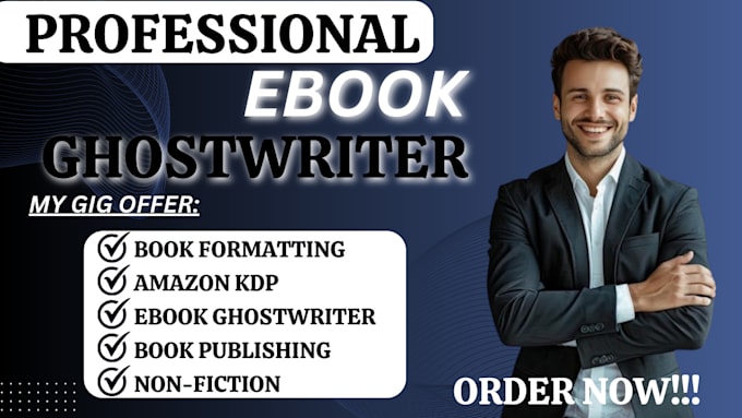 Gig Preview - Be your kdp ebook ghostwriter, self help ebook writer, memoir, book formatting