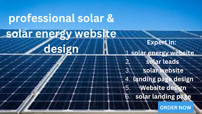 Gig Preview - Do solar energy website solar landing page solar leads solar website