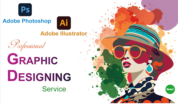 Gig Preview - Do adobe illustrator and adobe photoshop custom graphic design services