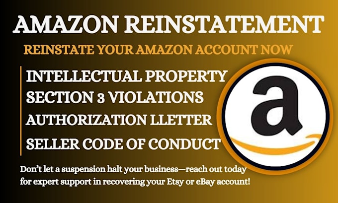 Gig Preview - Reinstate amazon listing remove intellectual property violation section 3 loa