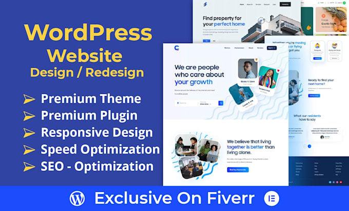 Gig Preview - Create responsive wordpress website design, landing page, or website redesign