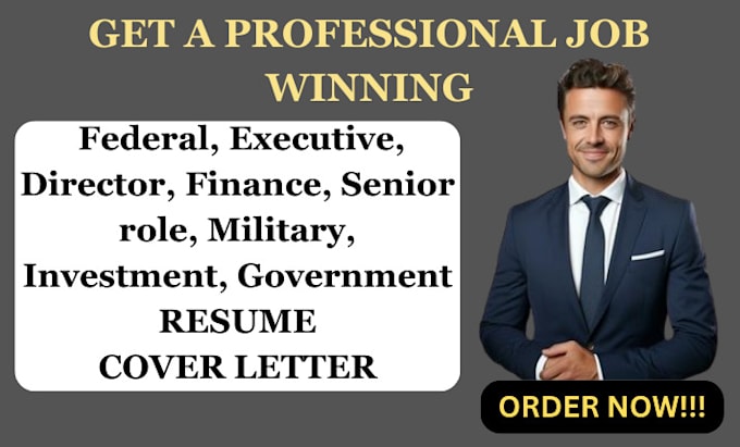 Gig Preview - Craft a federal executive director finance investment military resume