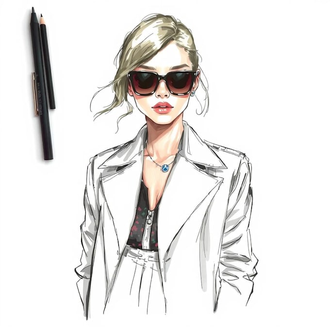 Gig Preview - Draw a fashion or editorial illustration, sketch, commercial