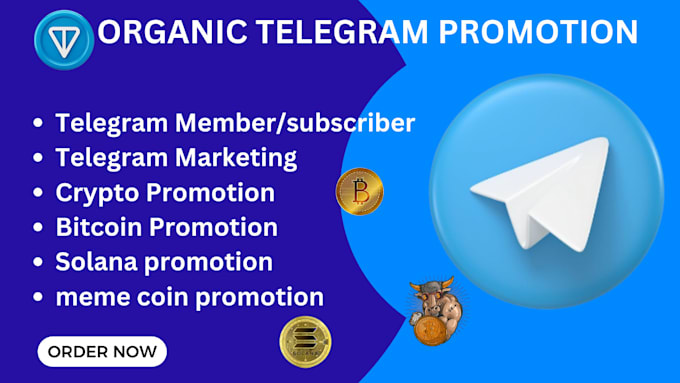 Gig Preview - Growth telegram nft, solana, meme coin token, cryptocurrency bitcoin ico, mlm