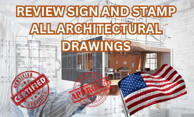 Gig Preview - Stamp sign seal cad drawing design map plan architectural plan for city permit