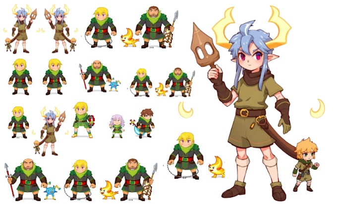 Gig Preview - Do isometric sprite sheet, pixel art, game asset, rpg maker, fakemon, pokemon