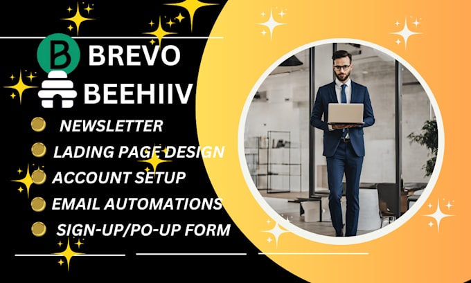 Gig Preview - Build beehiiv, beehiiv newsletter and landing page, brevo