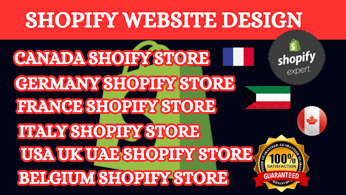 Gig Preview - Shopify france USA belgium  isreal germany canada shopify dropshipping website