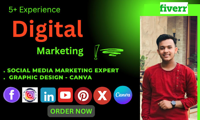 Gig Preview - Digital marketer and social media manager  SEO expert  post design