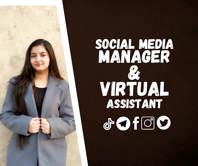 Gig Preview - Be social media manager and virtual assistant for your business or office