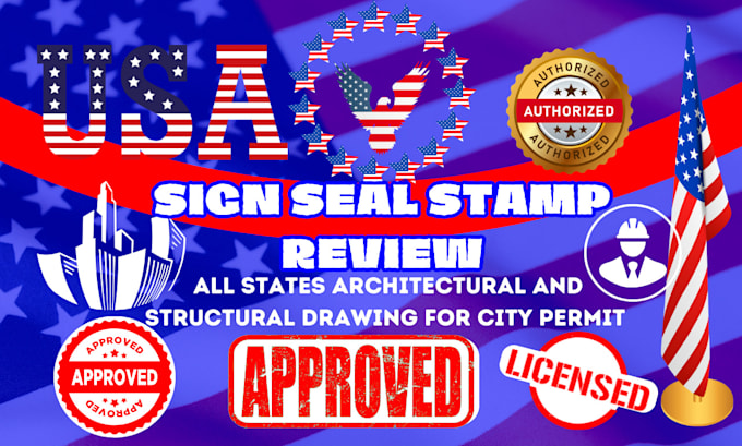 Gig Preview - Do pe stamp, city permit, architectural stamp, mep stamp for any state in the US