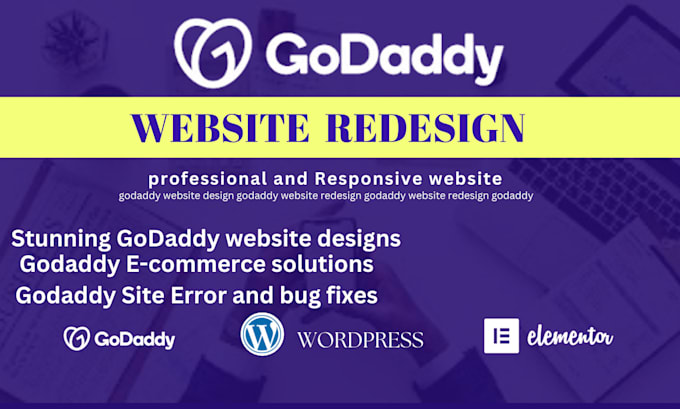 Gig Preview - Godaddy website redesign design godaddy expert webpage godaddy seo store