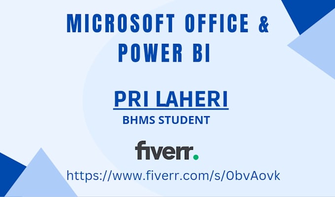 Gig Preview - Provide ms office solutions and advanced power bi reports