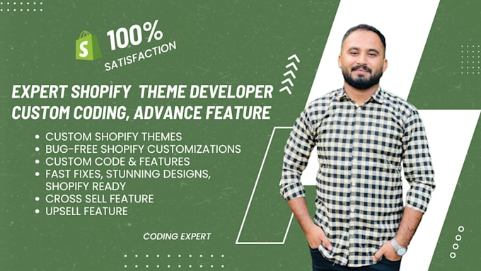 Gig Preview - Create custom shopify themes, code solutions, and fix bugs for a flawless store