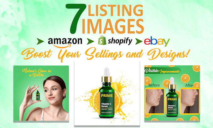 Gig Preview - ,do amazon, shopify, walmart product listing images design infographic pictures