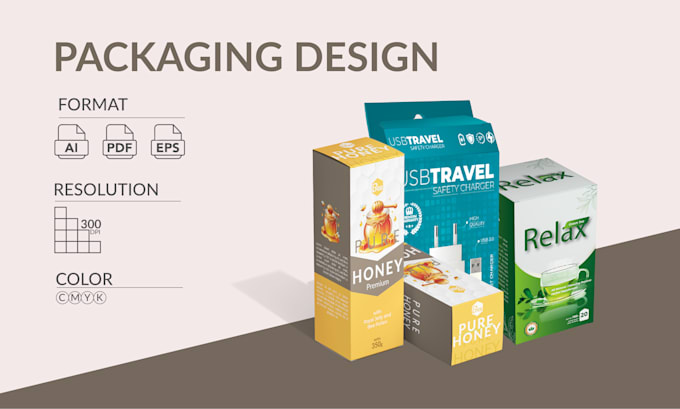 Gig Preview - Design box packaging, labels, pouches within 24 hours