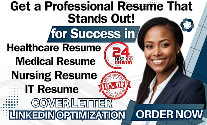 Gig Preview - Write professional ats compliant healthcare resume, medical, nursing and IT