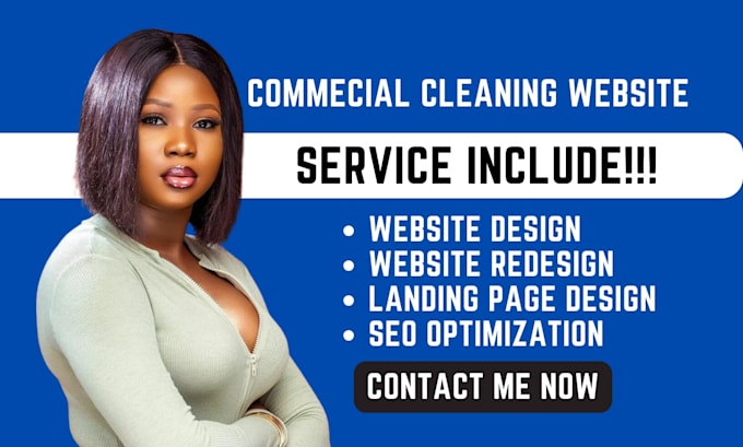 Gig Preview - Design commercial cleaning website, house cleaning website, janitorial website