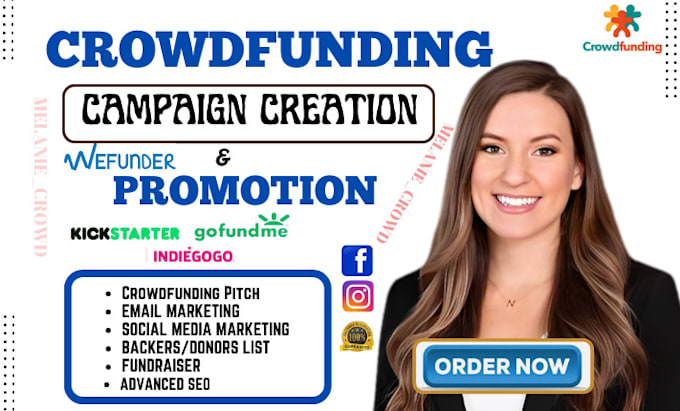 Bestseller - do crowdfunding campaign creation promotion on kickstarter gofundme indiegogo